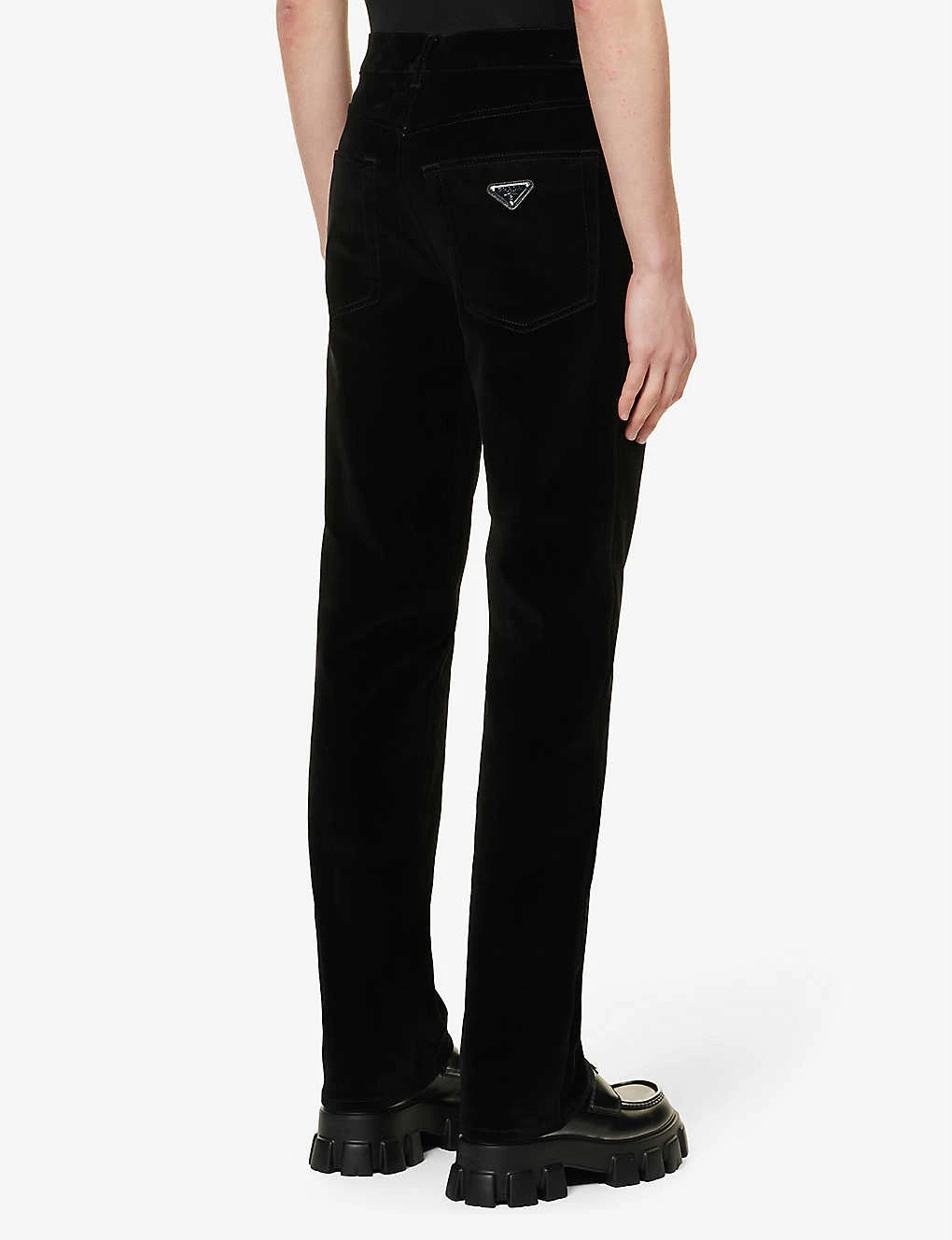 Prada Velvet-texture Straight-leg Cotton-blend Trousers 6 Prada Velvet-texture Straight-leg Cotton-blend Trousers - Image 4