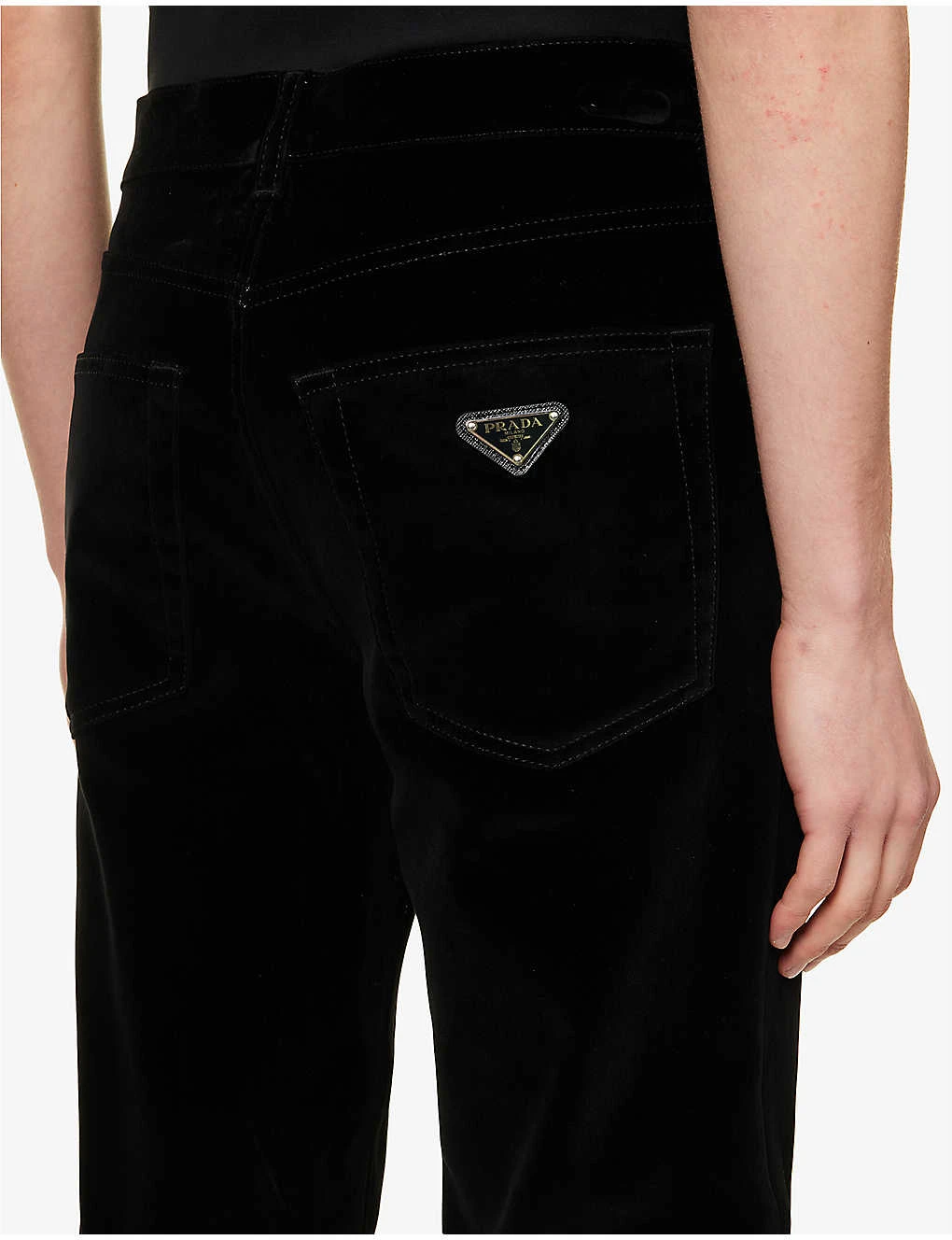 Prada Velvet-texture Straight-leg Cotton-blend Trousers 7 Prada Velvet-texture Straight-leg Cotton-blend Trousers - Image 5