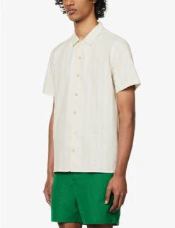 Vacay Striped Relaxed-fit Cotton Shirt 9 Vacay Striped Relaxed-fit Cotton Shirt -Gentlemen Style Shop R04122226 YELLOW ALT02