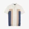 Ted Baker Larbrot Block-panelled Wool Polo Shirt 1 Ted Baker Larbrot Block-panelled Wool Polo Shirt -Gentlemen Style Shop R04122370 ECRU M