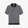 Ted Baker Waldun Zig-zag Knitted Polo Shirt -Gentlemen Style Shop R04122381 NAVY M