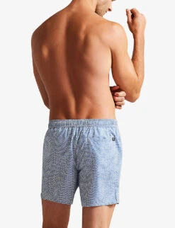 Ted Baker Popov Geometric-print Recycled-polyester Swim Shorts -Gentlemen Style Shop R04122390 DKBLUE ALT02