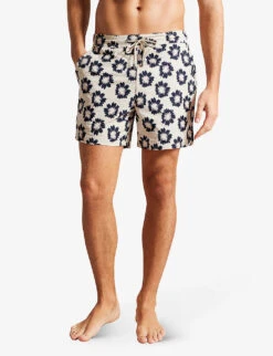 Ted Baker Wiklie Floral-print Regular-fit Woven Swim Shorts -Gentlemen Style Shop R04122393 STONE ALT02