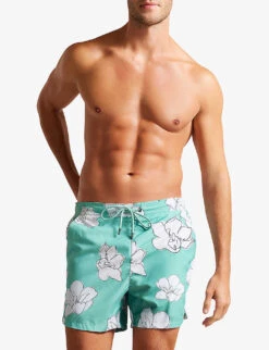 Ted Baker Ampbell Floral-print Recycled-polyester Swim Shorts -Gentlemen Style Shop R04122394 MINT ALT02