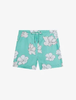 Ted Baker Ampbell Floral-print Recycled-polyester Swim Shorts