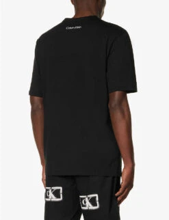Calvin Klein Logo-print Relaxed-fit Cotton-jersey T-shirt 10 Calvin Klein Logo-print Relaxed-fit Cotton-jersey T-shirt -Gentlemen Style Shop R04123684 BLACK ALT03