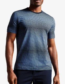 Ted Baker Ronete Graphic-print Crewneck Cotton-jersey T-shirt -Gentlemen Style Shop R04124509 DKBLUE ALT02