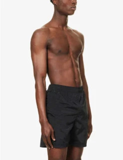 Stone Island Logo-patch Elasticated-waist Swim Shorts -Gentlemen Style Shop R04124582 NERO ALT02