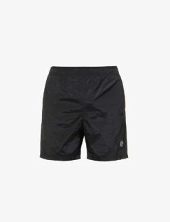 Stone Island Logo-patch Elasticated-waist Swim Shorts