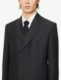 Prada Single-breasted Notched-lapel Wool-blend Jacket -Gentlemen Style Shop R04125439 ANTHRACITE ALT04