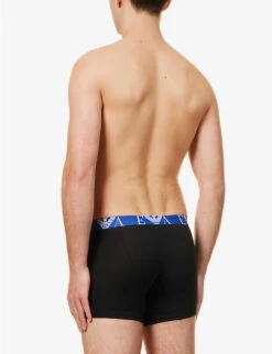 Emporio Armani Branded-waistband Pack Of Three Stretch-cotton Boxers -Gentlemen Style Shop R04126812 NERONERONERO ALT03