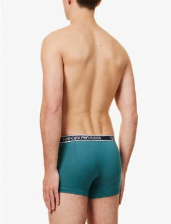 Emporio Armani Branded-waistband Pack Of Three Stretch-cotton Trunks -Gentlemen Style Shop R04126820 MARINMONUMSTMEDIT ALT03