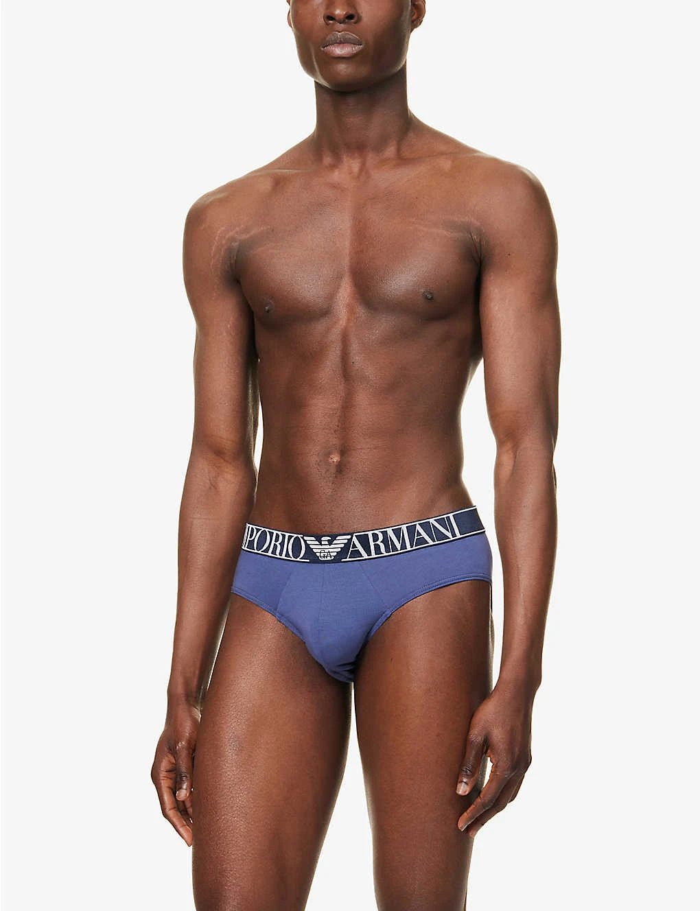 Emporio Armani Branded-waistband Pack Of Two Stretch-cotton Briefs 4 Emporio Armani Branded-waistband Pack Of Two Stretch-cotton Briefs - Image 2