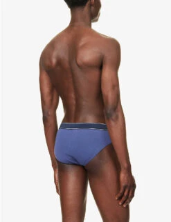 Emporio Armani Branded-waistband Pack Of Two Stretch-cotton Briefs 9 Emporio Armani Branded-waistband Pack Of Two Stretch-cotton Briefs -Gentlemen Style Shop R04126831 BIANCODENIM ALT02