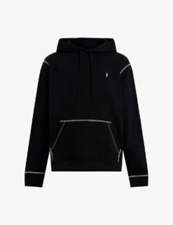 AllSaints Amir Logo-embroidered Relaxed-fit Organic-cotton Hoody