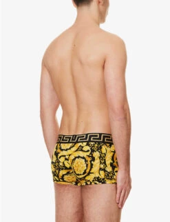 Versace Iconic-print Stretch-cotton Trunks -Gentlemen Style Shop R04127422 BLACKPRINT ALT02