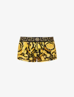 Versace Iconic-print Stretch-cotton Trunks