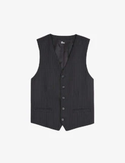 THE KOOPLES Striped Stretch-wool Waistcoat