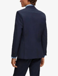 Boss Single-breasted Slim-fit Stretch-virgin Wool Suit -Gentlemen Style Shop R04128676 OPENBLUE ALT03