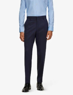 Boss Single-breasted Slim-fit Stretch-virgin Wool Suit -Gentlemen Style Shop R04128676 OPENBLUE ALT05