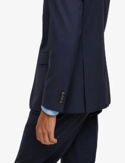 Boss Single-breasted Slim-fit Stretch-virgin Wool Suit -Gentlemen Style Shop R04128676 OPENBLUE ALT06