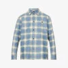 Bottega Veneta Check-patterned Oversized-fit Leather Shirt -Gentlemen Style Shop R04129501 MULTILIGHTBLUE M
