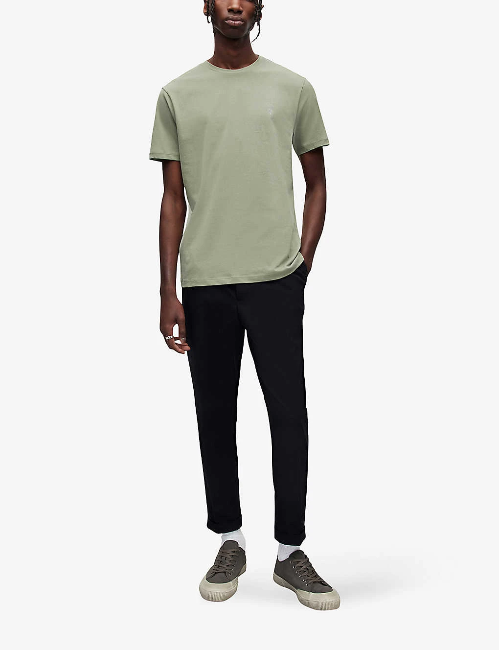 AllSaints Brace Pack Of Three Ramskull-embroidered Organic Cotton-jersey T-shirt 4 AllSaints Brace Pack Of Three Ramskull-embroidered Organic Cotton-jersey T-shirt - Image 2