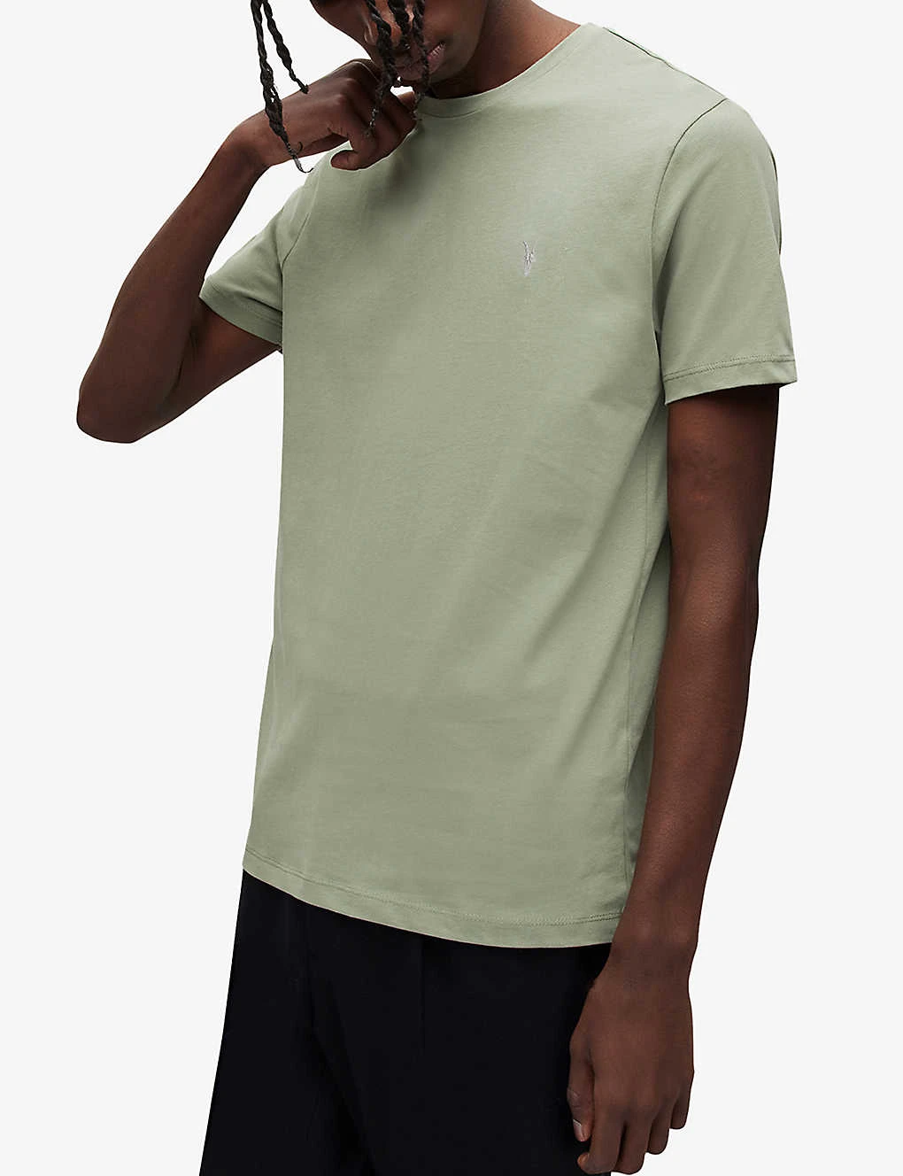 AllSaints Brace Pack Of Three Ramskull-embroidered Organic Cotton-jersey T-shirt 5 AllSaints Brace Pack Of Three Ramskull-embroidered Organic Cotton-jersey T-shirt - Image 3