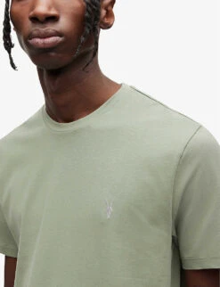 AllSaints Brace Pack Of Three Ramskull-embroidered Organic Cotton-jersey T-shirt 13 AllSaints Brace Pack Of Three Ramskull-embroidered Organic Cotton-jersey T-shirt -Gentlemen Style Shop R04132695 WHTEBLKSAPG ALT04