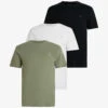AllSaints Brace Pack Of Three Ramskull-embroidered Organic Cotton-jersey T-shirt 2 AllSaints Brace Pack Of Three Ramskull-embroidered Organic Cotton-jersey T-shirt -Gentlemen Style Shop R04132695 WHTEBLKSAPG M