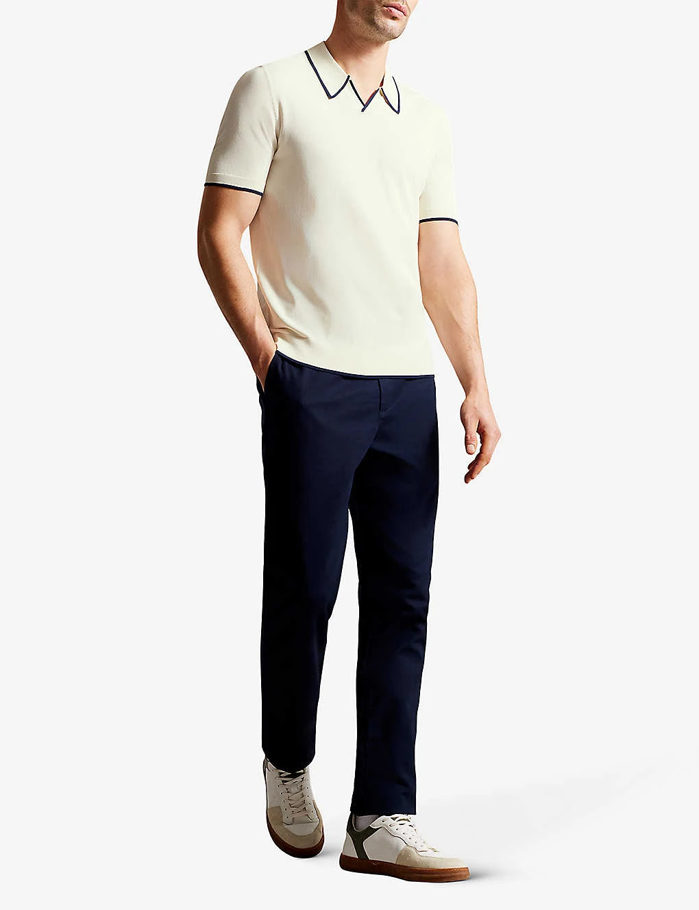 Ted Baker Open-neck Short-sleeved Stretch-cotton Polo Shirt 4 Ted Baker Open-neck Short-sleeved Stretch-cotton Polo Shirt - Image 2