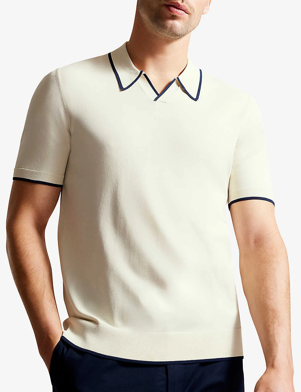 Ted Baker Open-neck Short-sleeved Stretch-cotton Polo Shirt 5 Ted Baker Open-neck Short-sleeved Stretch-cotton Polo Shirt - Image 3