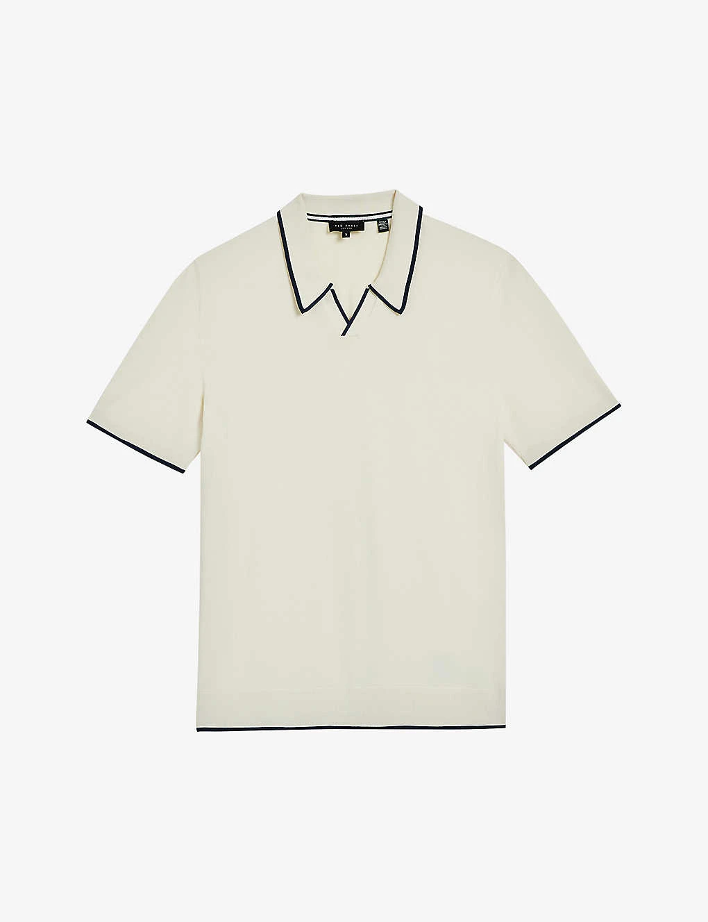 Ted Baker Open-neck Short-sleeved Stretch-cotton Polo Shirt 3 Ted Baker Open-neck Short-sleeved Stretch-cotton Polo Shirt