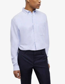 THE KOOPLES Patch-pocket Casual-fit Cotton Shirt 9 THE KOOPLES Patch-pocket Casual-fit Cotton Shirt -Gentlemen Style Shop R04137106 BLU03 ALT02