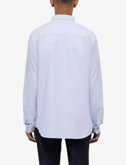 THE KOOPLES Patch-pocket Casual-fit Cotton Shirt 10 THE KOOPLES Patch-pocket Casual-fit Cotton Shirt -Gentlemen Style Shop R04137106 BLU03 ALT03