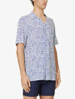 Goodman Graphic-print Relaxed-fit Woven Shirt -Gentlemen Style Shop R04138011 BLUE ALT02