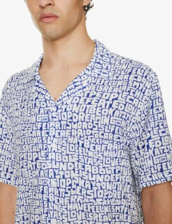 Goodman Graphic-print Relaxed-fit Woven Shirt -Gentlemen Style Shop R04138011 BLUE ALT04