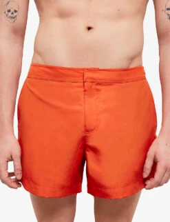 THE KOOPLES Elasticated-waist Side-slip Woven Swim Shorts -Gentlemen Style Shop R04138180 ORA01 ALT04