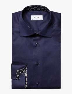 ETON Floral-pattern Slim-fit Organic Cotton-twill Shirt 13 ETON Floral-pattern Slim-fit Organic Cotton-twill Shirt -Gentlemen Style Shop R04138196 NAVYBLUE ALT04