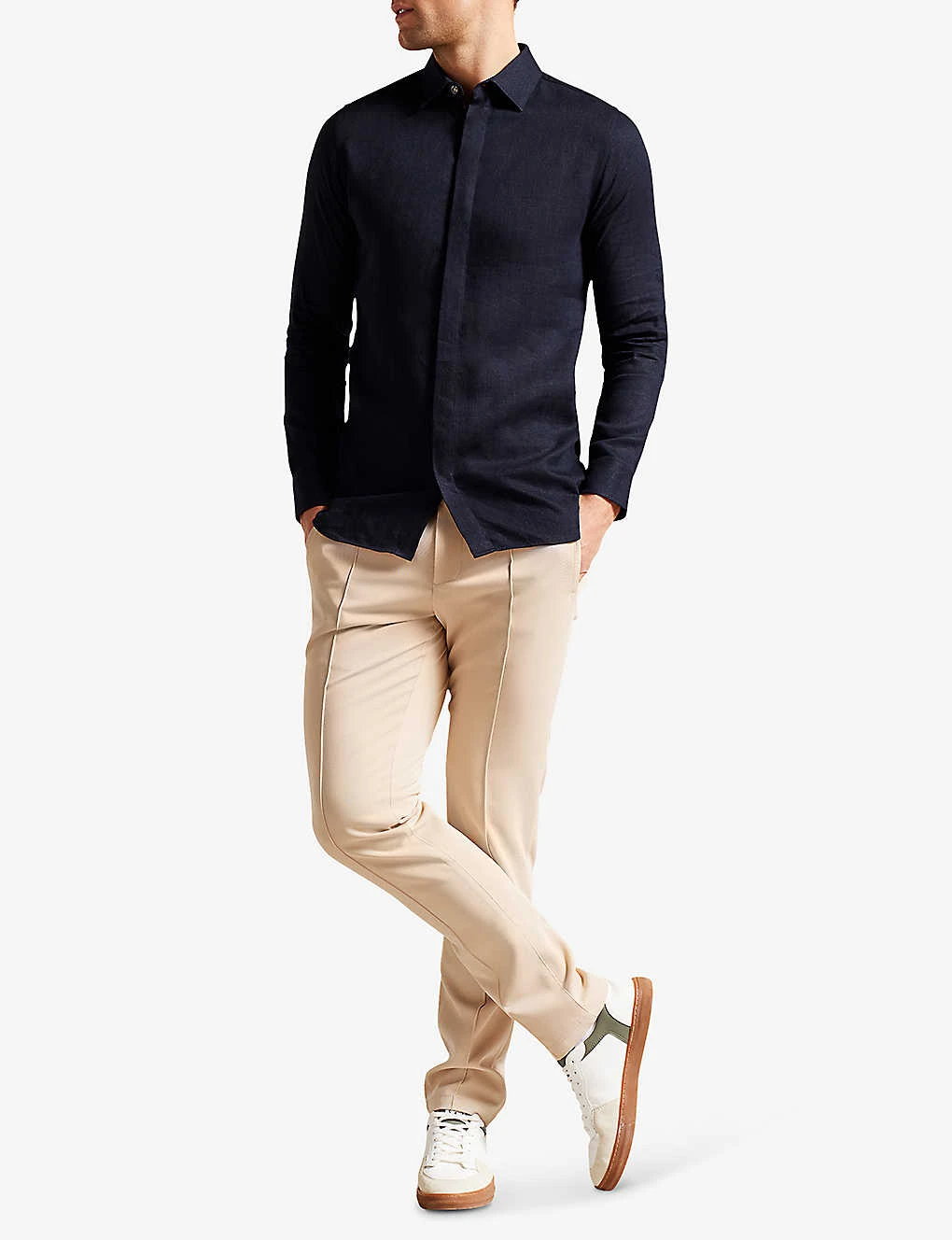Ted Baker Jasperr Regular-fit Long-sleeve Linen-blend Shirt 4 Ted Baker Jasperr Regular-fit Long-sleeve Linen-blend Shirt - Image 2