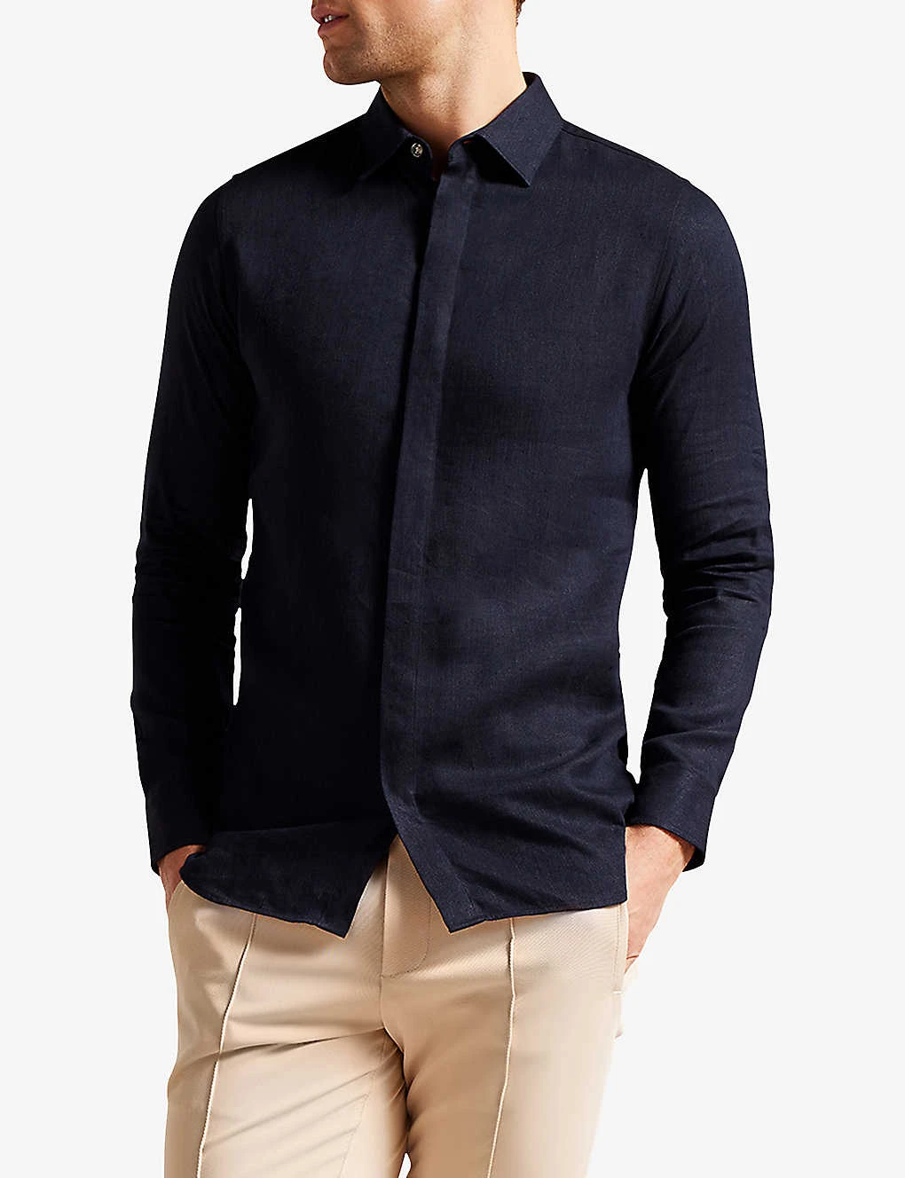 Ted Baker Jasperr Regular-fit Long-sleeve Linen-blend Shirt 5 Ted Baker Jasperr Regular-fit Long-sleeve Linen-blend Shirt - Image 3