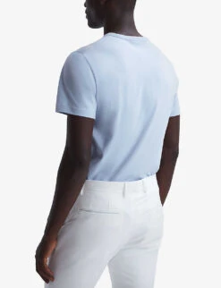 Reiss Melrose Short-sleeve Regular-fit Cotton T-shirt 10 Reiss Melrose Short-sleeve Regular-fit Cotton T-shirt -Gentlemen Style Shop R04139943 SOFTBLUE ALT03