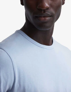 Reiss Melrose Short-sleeve Regular-fit Cotton T-shirt 11 Reiss Melrose Short-sleeve Regular-fit Cotton T-shirt -Gentlemen Style Shop R04139943 SOFTBLUE ALT04