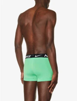 Nike Logo-waistband Pack Of Three Stretch-recycled Polyester Trunks -Gentlemen Style Shop R04140812 ALGAEGREYBLK ALT02