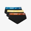 Nike Logo-waistband Pack Of Three Stretch-cotton Briefs -Gentlemen Style Shop R04140815 BLACKGREEN M