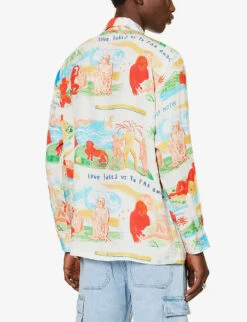 Faraway Places Graphic-print Regular-fit Woven Shirt -Gentlemen Style Shop R04140921 ECRU ALT03