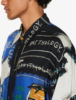 Honey Dijon X Basquiat Graphic-print Relaxed-fit Woven Shirt -Gentlemen Style Shop R04141613 BLACK ALT04