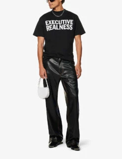 Executive Realness Brand-print Regular-fit Cotton-jersey T-shirt -Gentlemen Style Shop R04141619 BLACK ALT01