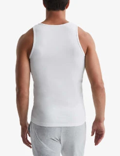 Reiss Vinnie Crewneck Stretch-cotton Vest -Gentlemen Style Shop R04141855 WHITE ALT03