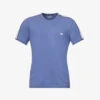 Emporio Armani Branded-tape Regular-fit Stretch-cotton T-shirt -Gentlemen Style Shop R04142175 DENIM M
